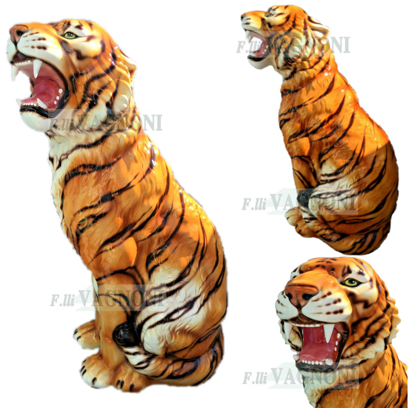 STATUA TIGRE GIGANTE IN CERAMICA CM. 92 -ANIMALI-